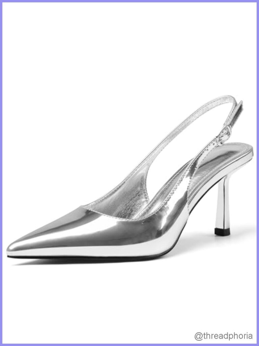 Kitten Heel Slingback Pumps Pointed Toe Dress Shoes Women Leather